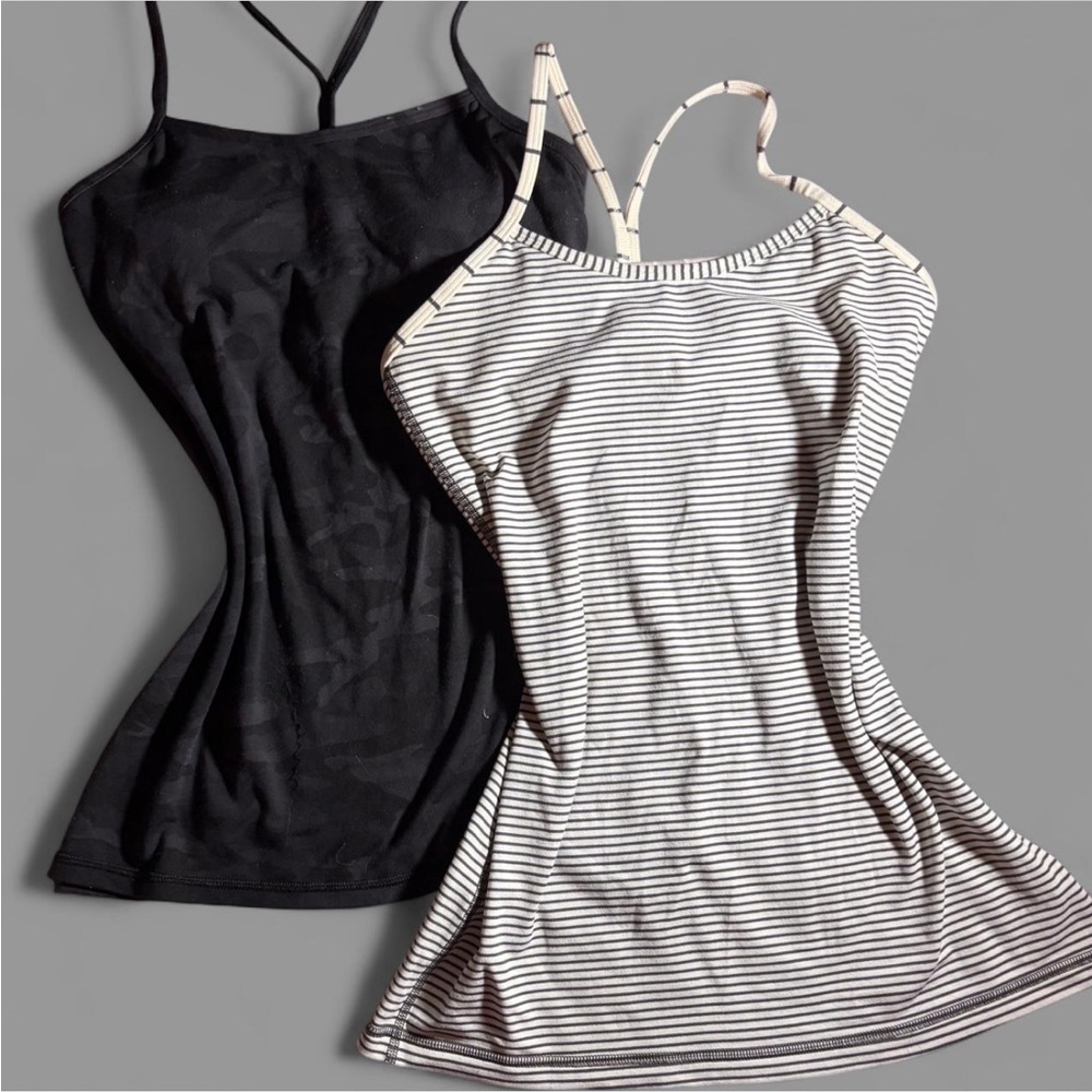 Women's Black and Striped Camisole Set